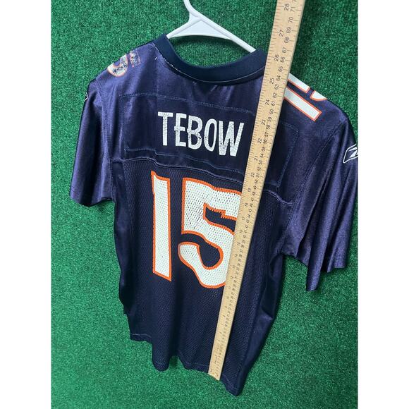 Youth Y2K Denver Broncos Tim Tebow Blue & White Jersey Sz Medium Unisex - Picture 4 of 9